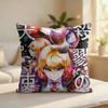 Aangels Of Deaths Anime Cushion Cover Silky Short Plush Invisible Zipper Dustproof Sofa Pillow Case For Home Decor