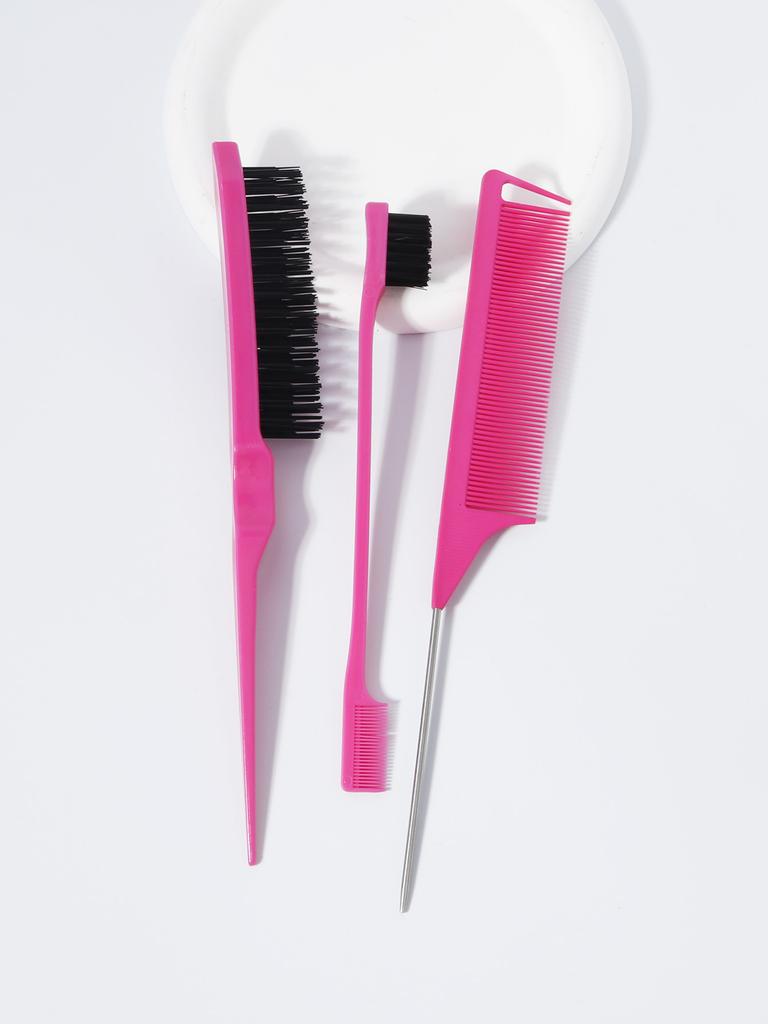 3 pieces/set styling comb set teasing comb triple teasing comb mouse tail comb edge brush hair salon tool set
