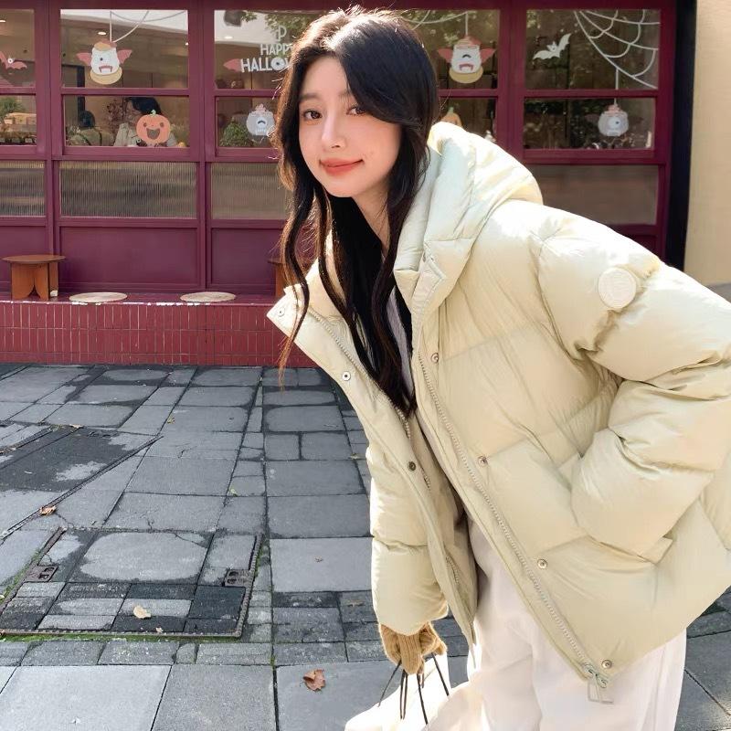 

Корейская версия Короткая пуховая хлопковая одежда Женская Зимняя Новая Свободная Универсальная Теплая Куртка с капюшоном на хлопковой подкладке XL