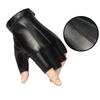 Cool Half Finger Gloves Punk Performance Gloves Fashion PU Driving Gloves  Hip-Hop