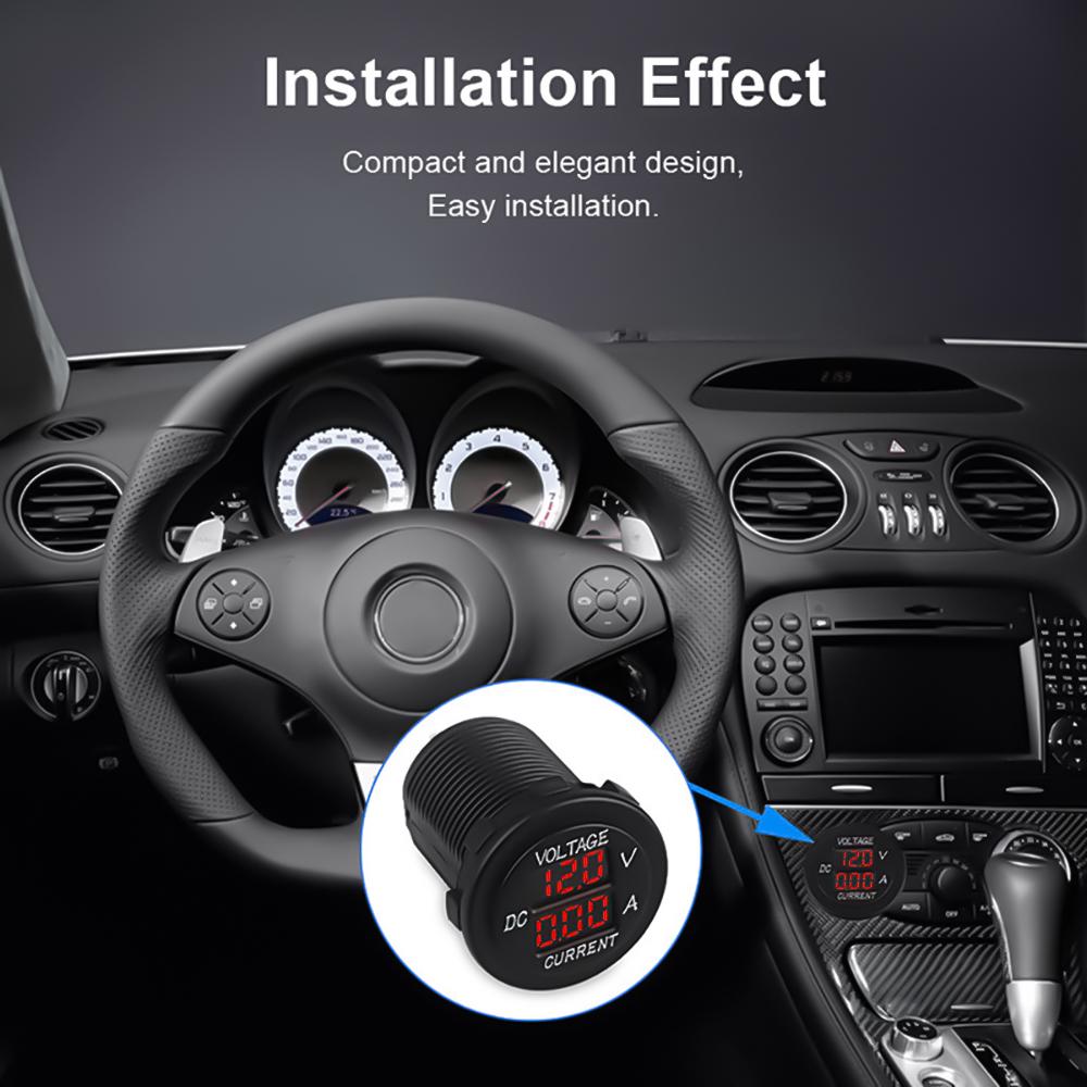 Universal DC 9V To 48V 10A Digital Voltmeter Ammeter Voltage Current Meter LED Display Measurement for 12V 24V 36V Electric Je10