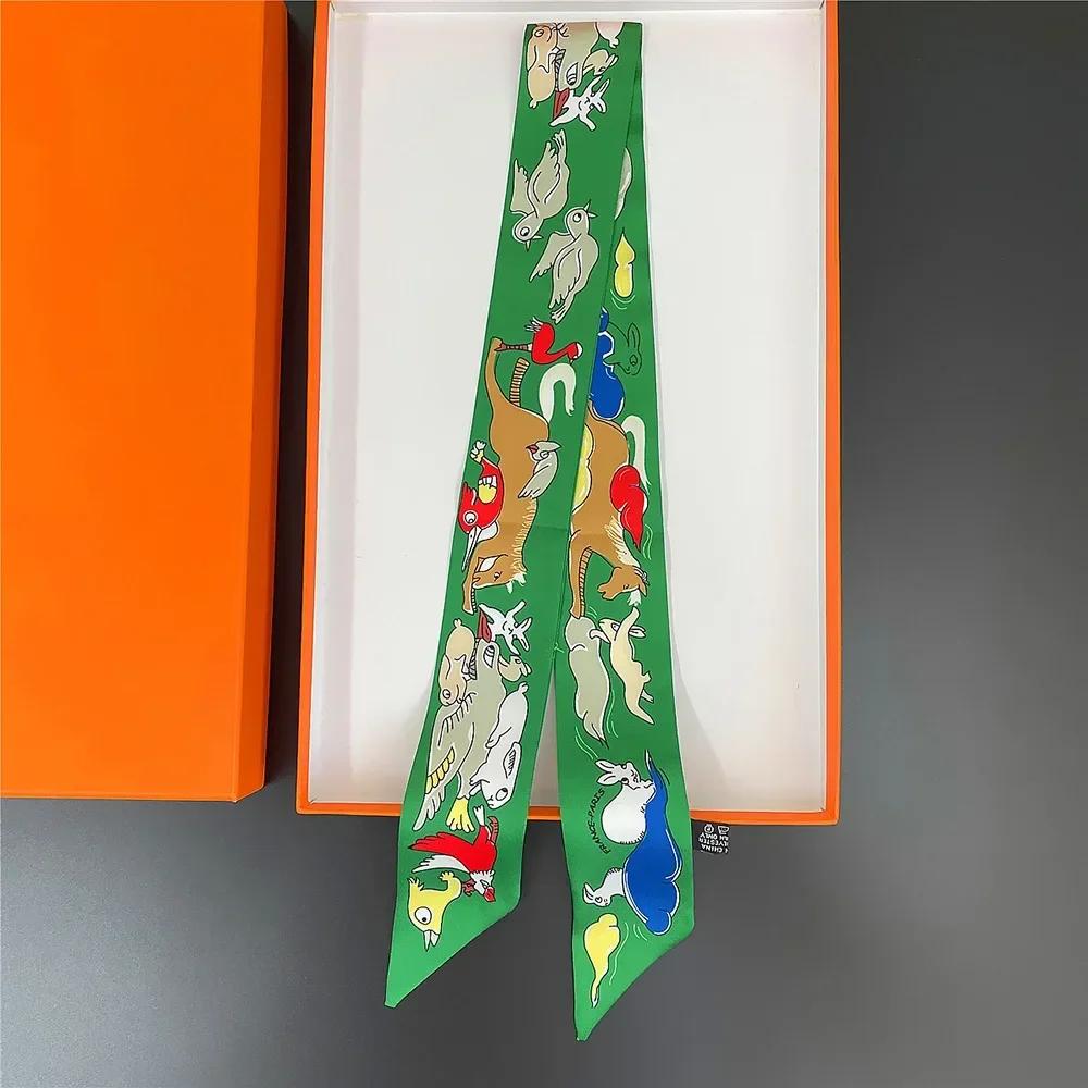 Long Lady Bag Silk Scarf Skinny Neck Hair Scarfs For Women Band Headwear Handbag Tie Ribbons  New Handle Wraps Summer