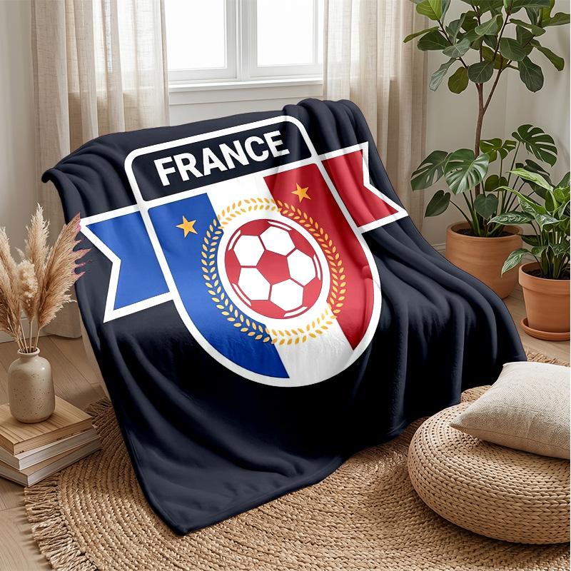 Frankreich Nationalmannschaft Thema Decke Weiche Flanelldecke Plüsch Überwurfdecke Gemütliche Sofa Bettdecke für Heimdekoration