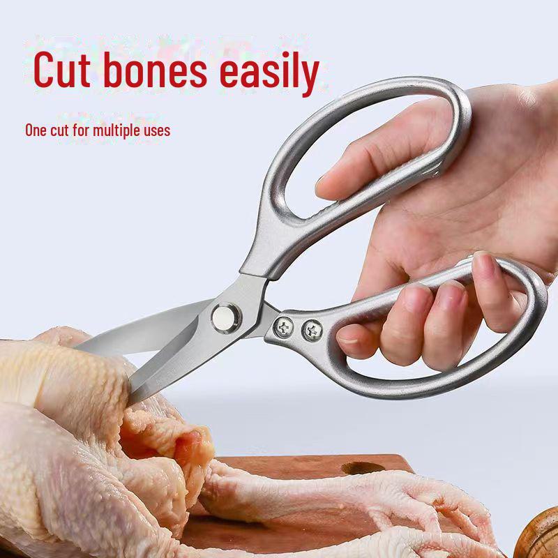 Heavy-Duty Stainless Steel Kitchen Scissors for Chicken, Fish, and Multi-Function Use