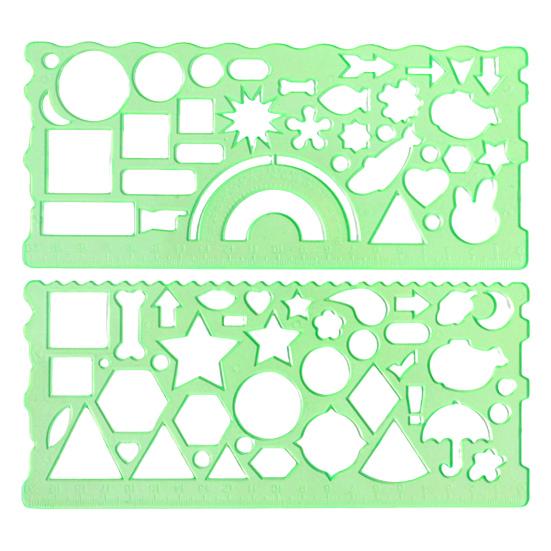 2Pcs Clear Geometric Drawing Ruler Multifunctional Precise And Easy-to-Use Geometric Triangle Protractor Straightedge