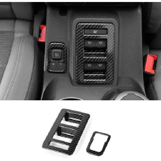 Interior Window Switch & Reversing Mirror Trim For Ford Bronco 21+ Carbon Fiber