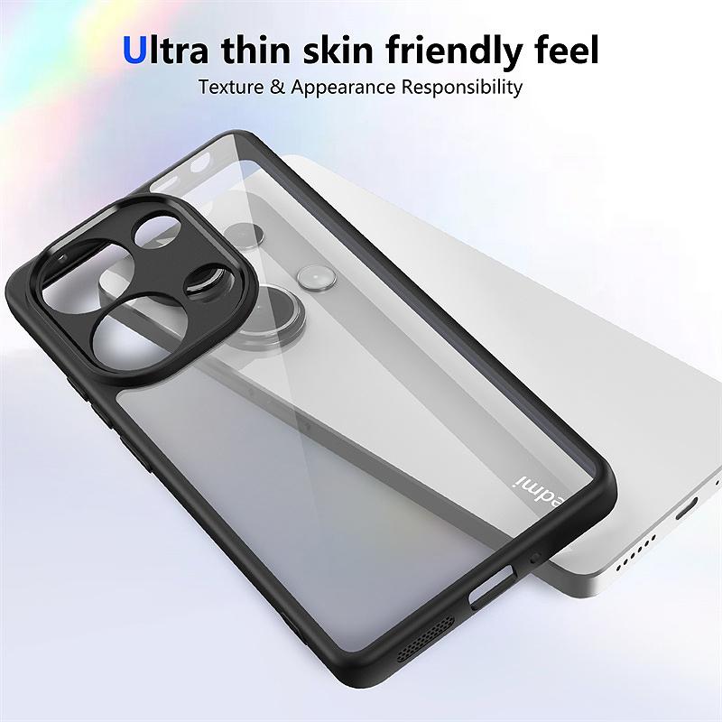 Transparent Hard Case for Xiaomi Redmi Note 13 Pro 5G 4G Case Lens Protect Cover for Redmi Note13 13Pro Plus 13C TPU Frame Funda