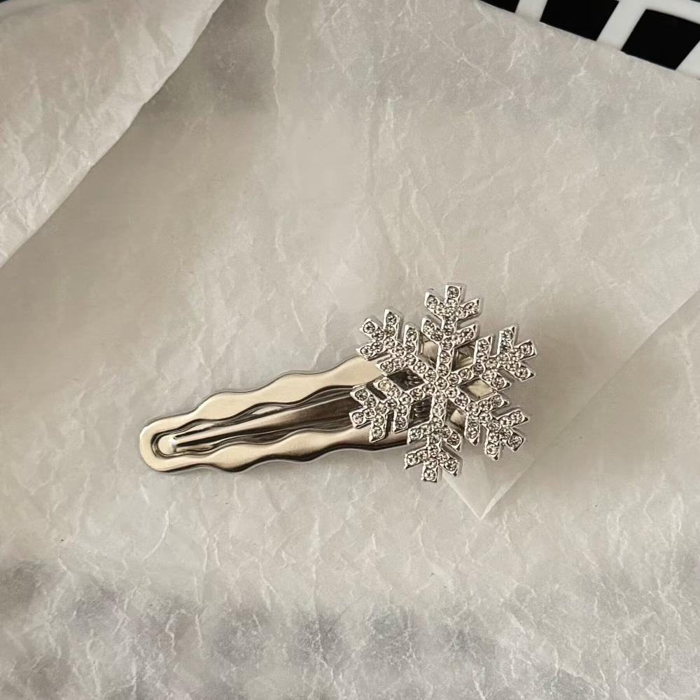 

Christmas Rhinestones BB Clip Metal Side Hairpin Fashion Snowflake Hair Clip Hair Accessories B