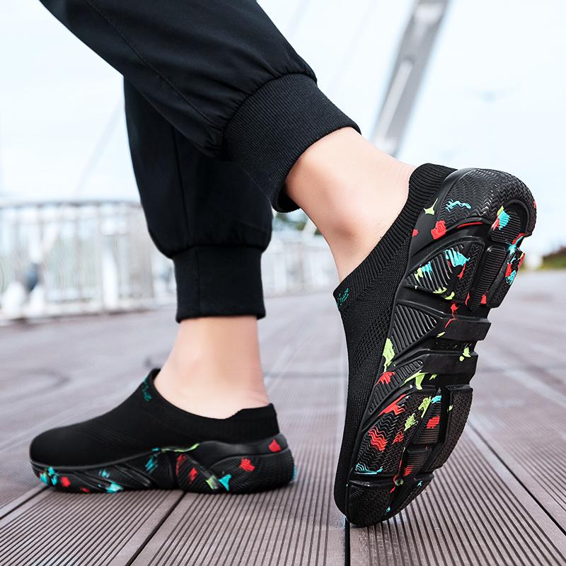 Damen Sandalen Rückenfrei Walking Sneaker Sommer Slipper Pantoletten Socken Schuhe Geschlossene Zehen Hausschuhe Herren Clogs Übergröße