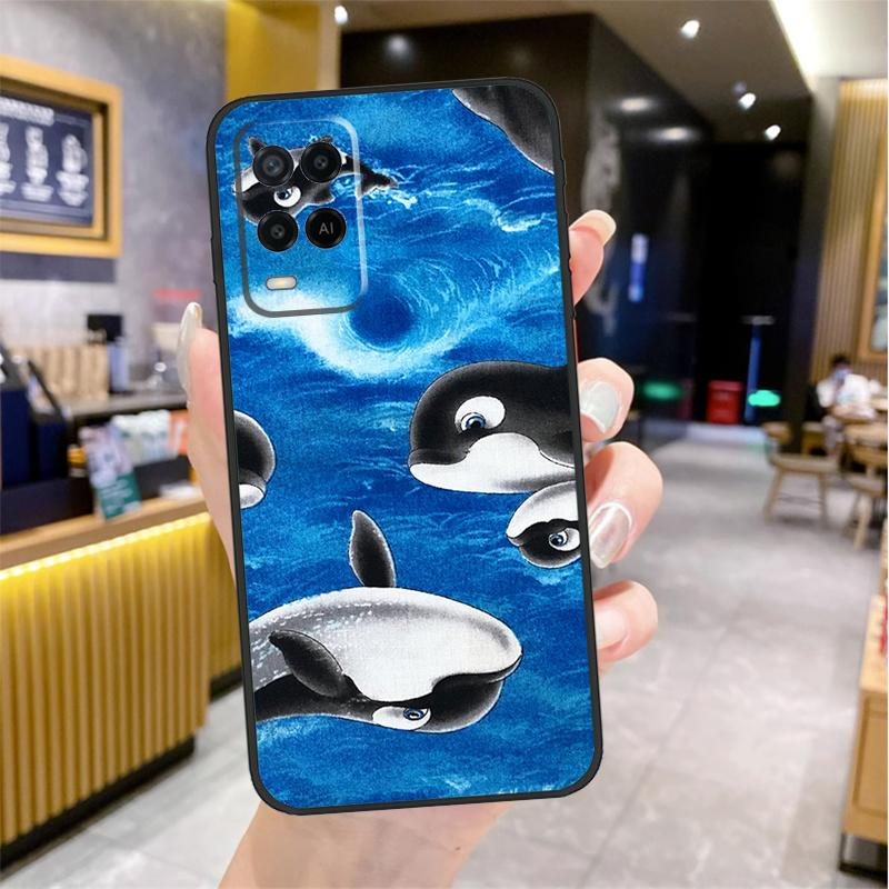 Whale Fish Wave Sea For OPPO A54 A74 A94 A5 A9 A31 A53 A52 A72 A15 A16 A17 A57 A77 A76 A96 A53S A54S A57S Case
