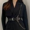 Stylish Pu Womens Belt Versatile Accessory For Dresses And Coats With Elegant Detail Chain