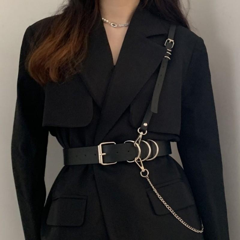 Stylish Pu Womens Belt Versatile Accessory For Dresses And Coats With Elegant Detail Chain