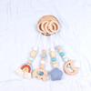 Kids' Fitness Rack Decor: Cotton Thread Rainbow, Stars, Wooden Moon, & Elephant Hanging Set