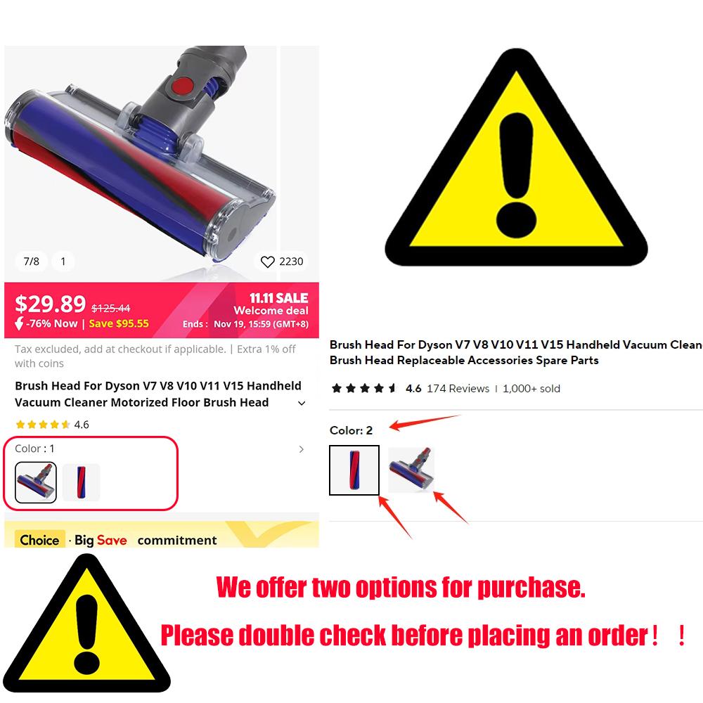 Bürstenkopf für Dyson V7 V8 V10 V11 V15 Handstaubsauger, motorisierter Bodenbürstenkopf, austauschbares Zubehör, Ersatzteile