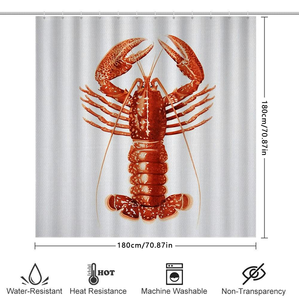 Modern Bathroom Decor Shower Curtain Waterproof Home Decoration With Crab Print In Various Colors High Quality Fabric For Long L