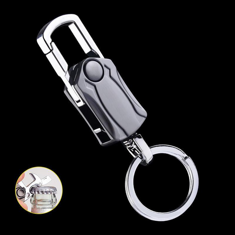 Men's Titanium Alloy Key Chain Pendant with Stainless Steel Ring