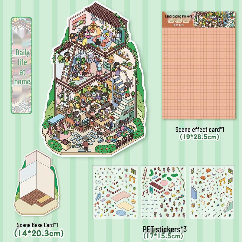 3D Miniature Scene Collage Stickers: Cute Decompression Handbook Stickers