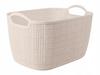 Koszyk plastikowy 35x29x13 cm beżowy, pleciony i praktyczny z uchwytami