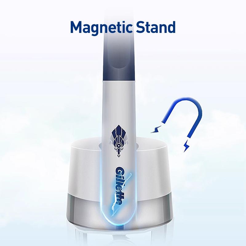 Gillette SKIN Cloud-Sensitive Razor  1 Handle + 2 Blade Heads + 1 Magnetic Base ( Lubricating Strip)