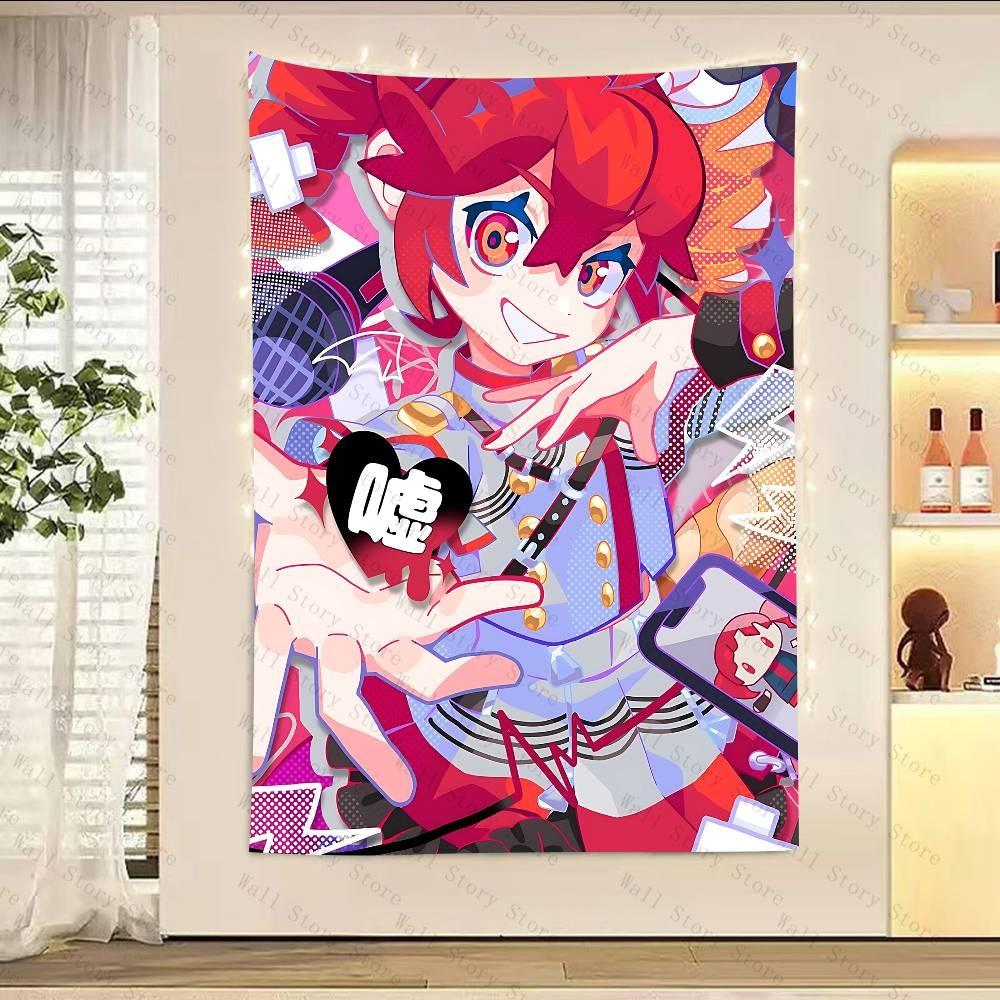 Popular Virtual Singer Kasane Teto Anime Backdrop Fabric Sign Poster Banner For Party Decoration Photo Props Background Tapestry