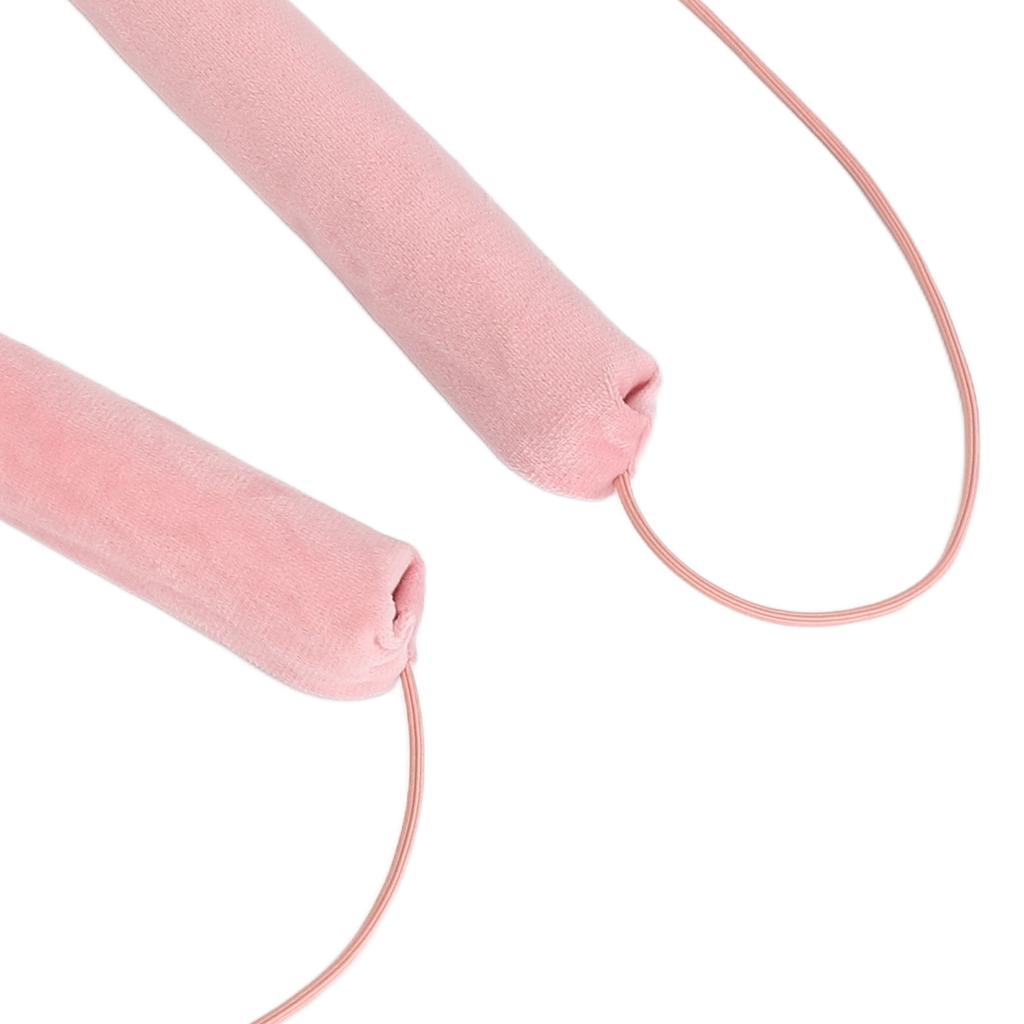 Heatless Curling Rod Headband with Tail Rope Soft Rubber Prevent Damage DIY Hair Curls Roller for Sleeping Pink