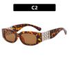 European and American fashion pearl decorative sunglasses trend photo sunglasses UV protection plain all-match sunglasses