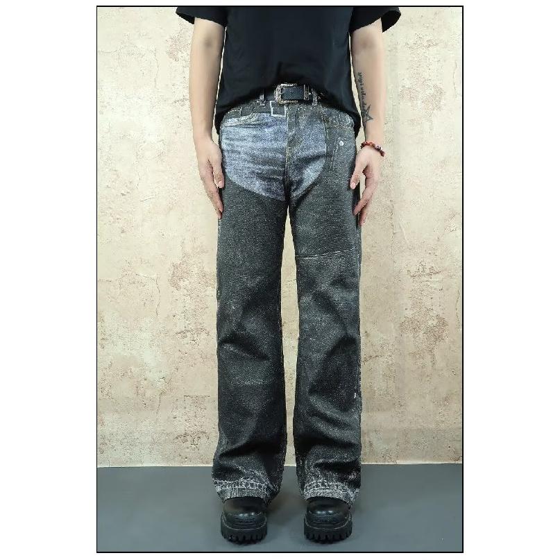 

Свободные повседневные брюки мужские корейские модные универсальные брюки широкие брюки длиной до пола 3XL чёрный