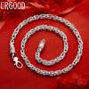 925 Sterling Silver Vintage Openwork Braided Chunky Necklace - Banquet Gift Jewelry