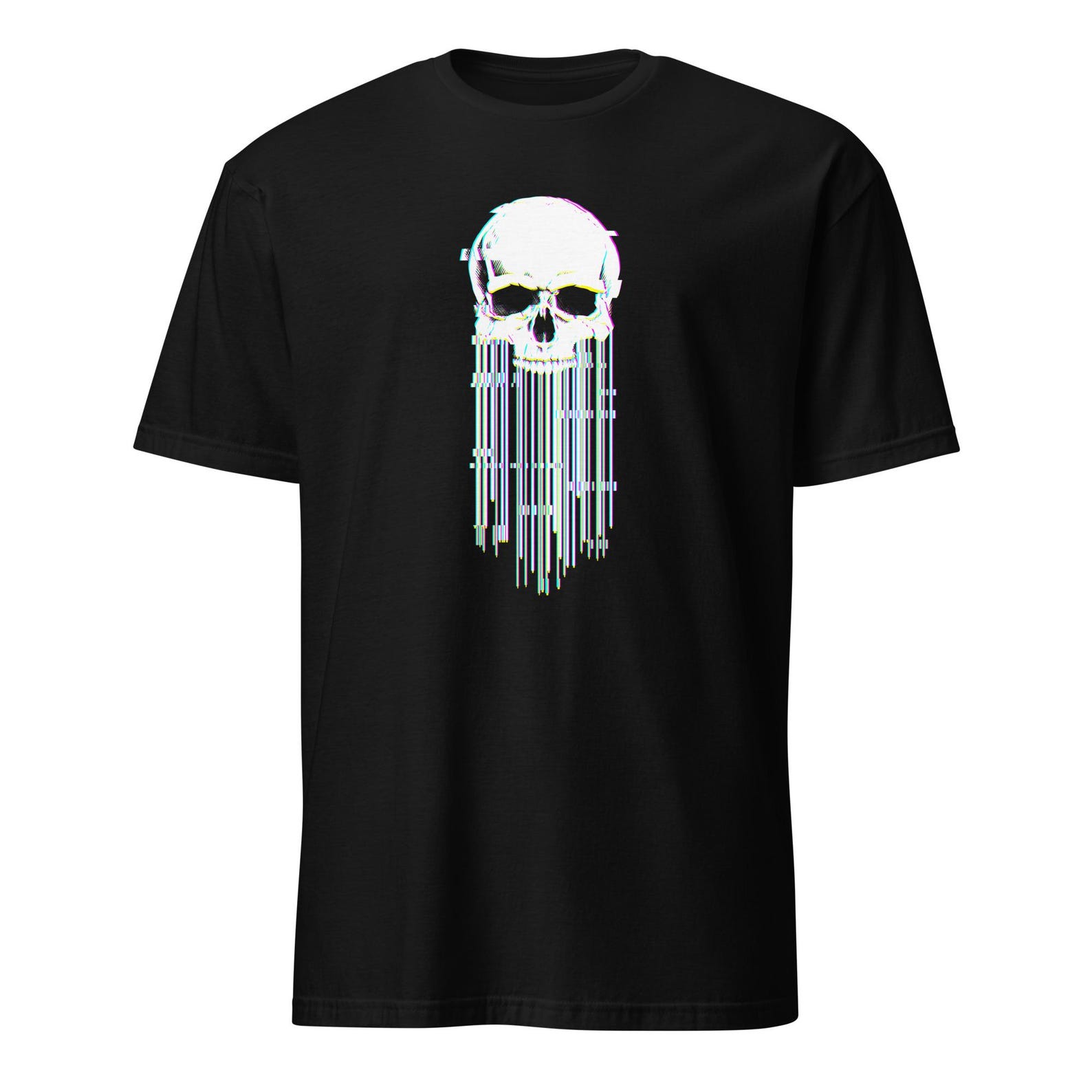 Glitch Skull T-Shirt, Cyberpunk Vaporwave Style, Edgy Goth Fashion 4XL