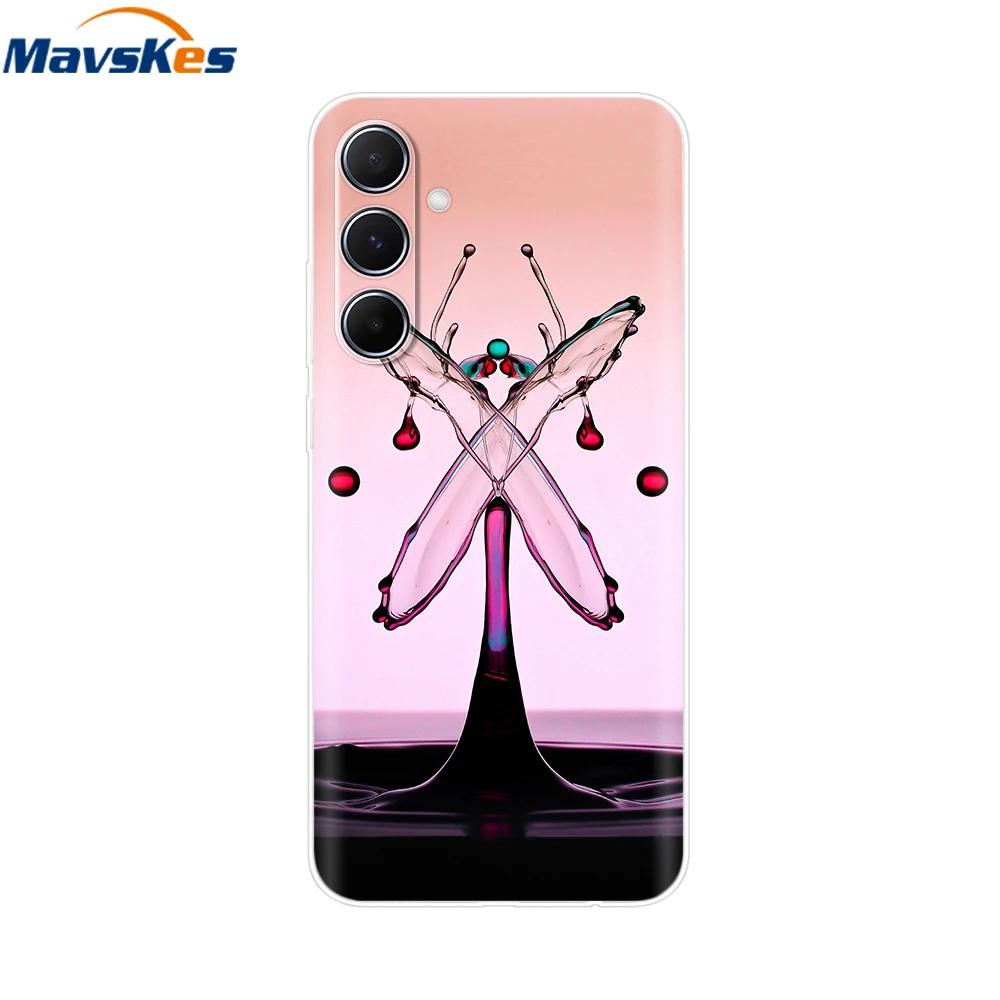 For Samsung Galaxy M35 M55 Case Cute Flower Soft Silicone Back Cover for Coque Samsung M 55 M 35 5G Phone Cover Fundas Shells