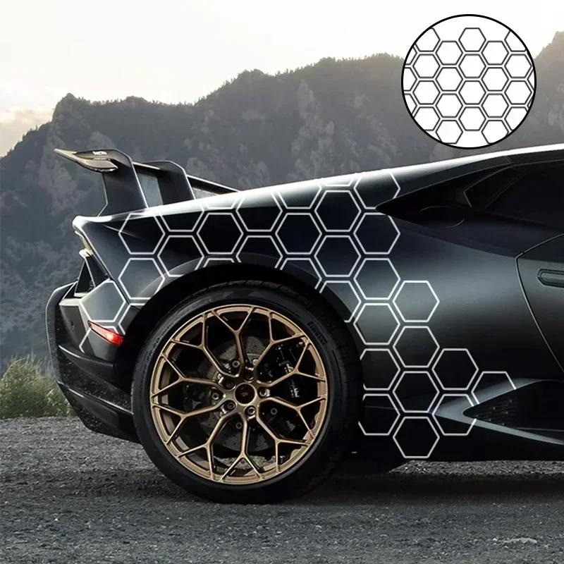 NEW Car Creative Honeycomb Open Style Sticker Auto Graphics Vinyl Decor Tuning Car Side Sticker