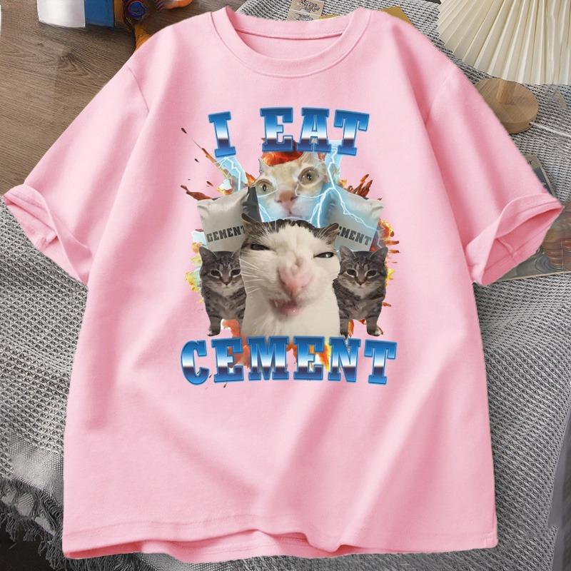 I Eat Ceunisext Funny Cat Meme Tee Shirt Cotton Short Sleeve Stupid Ugly Cats Printed T Shirt Casual O Neck Graphic Tees Tees Tops