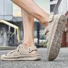 Summer Men's Leather Sandals Handmade Outdoor Ventilated Beach Slides Non-Slip Sole Casual Shoes