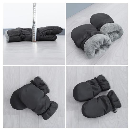 Infant Stroller Gloves Anti-Freeze Warm Muffs Plush Lined Hand Muffs Waterproof Stroller Mittens for Handlebars Cold Weather Winter Stroller