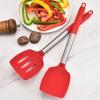 2pcs Silicone Solid Spatula Non-stick Slotted Kitchen Scraper BPA-free Cooking Utensils Are Very Suitable for Cooking Fish, Eggs and Pancakes.