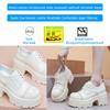 Fujin 9cm Genuine Leather Boots Autumn Female Women Boots Casual Spring Pumps Mary Jane Platform Wedge Flats Breathable Shoes