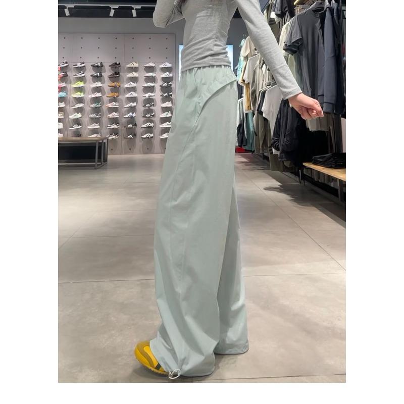 

Рабочие брюки для женщин, летние, новый стиль, маленькие, быстросохнущие, спортивные, с высокой талией, свободные, повседневные, ленивые, широкие брюки S