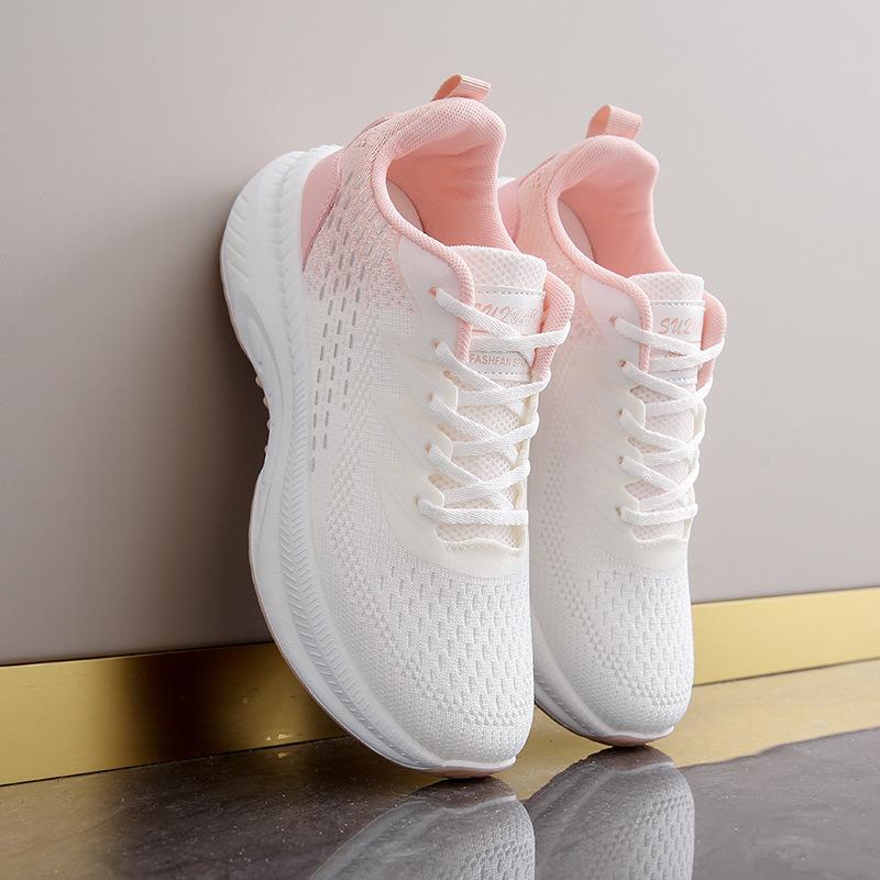 ins Korean version of flying woven shoes spring new student sports shoes breathable fitness running casual street shot K2512