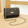 Fashion Plaid Hand-held Small Square Bag, Women's Light Luxury Chain Shoulder Bag, Trendy Crossbody Bag