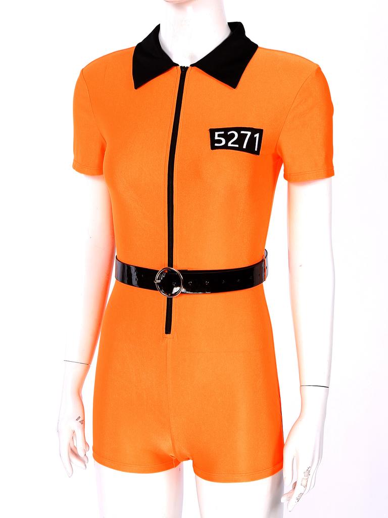 Female Prisoner Halloween Costume Women Carnival Christmas Day Cosplay Game Uniforms Suit