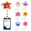 Heavy Duty Retractable ID Card Holder Cute Flower Badge Reels, Nurse Reel Clip with Beaded Secure for Backpacks Charm, Floral Name Teacher Office