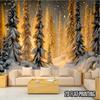 2D Plane, 1 Piece of Winter Fairyland Snow Forest Background Fabric, Suitable for Winter Party decorationZL