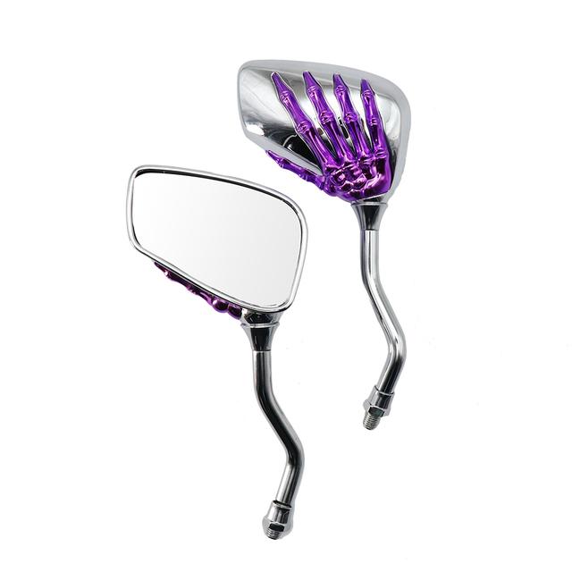 2pcs Universal Motorcycle Rearview Mirror With Screw Aluminium Alloy Scooter Skeleton Hand Refit Motorbike Side Mirrors