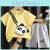 Summer Kids Toddler Short Sleeve Shorts Set With Cartoon Patterns For Boys And Girls