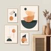 Natural Boho Geometric Sun Line Leaf Abstract Wall Art Canvas Painting Nordic Posters And Prints Wall Pictures Living Room Decor No Frame