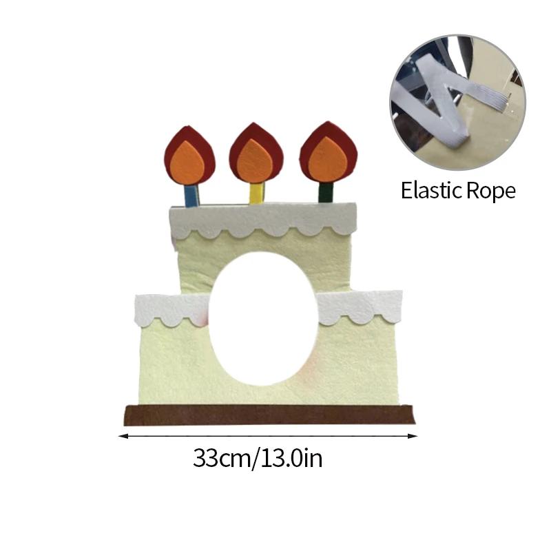 Милый торт свеча подарок подружки селфи наряд шляпа реквизит для фотосъемки с днем — фото 8