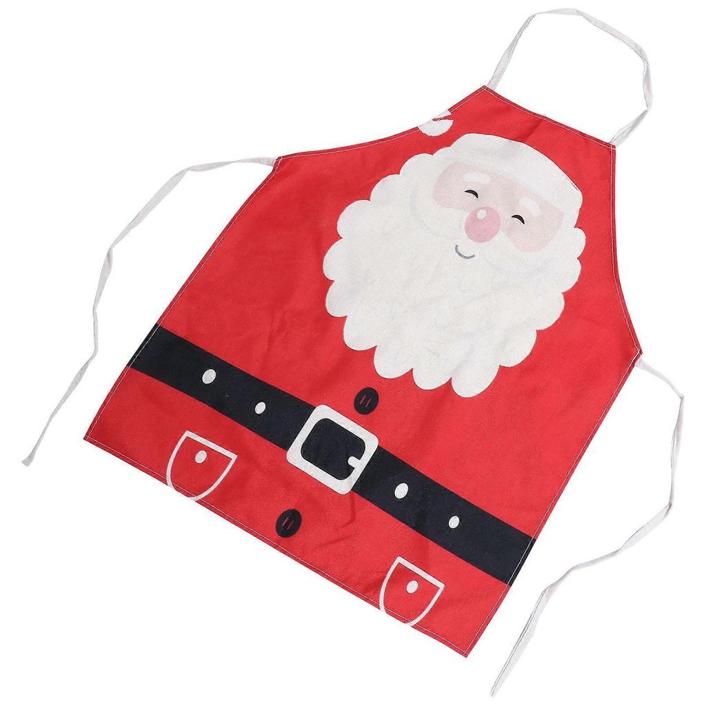 Holiday Chef Aprons Christmas Santa Clause Unisex Design Cotton Linen Oil Proof Convenient for Cooking 1Pack