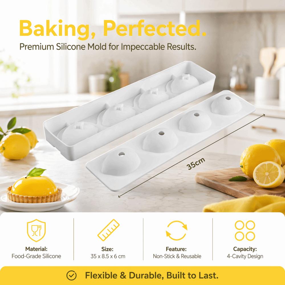 4-Cavity Cake Mold Silicone Dessert Baking Mold Durable Silicone Mousse Mold Dessert Making