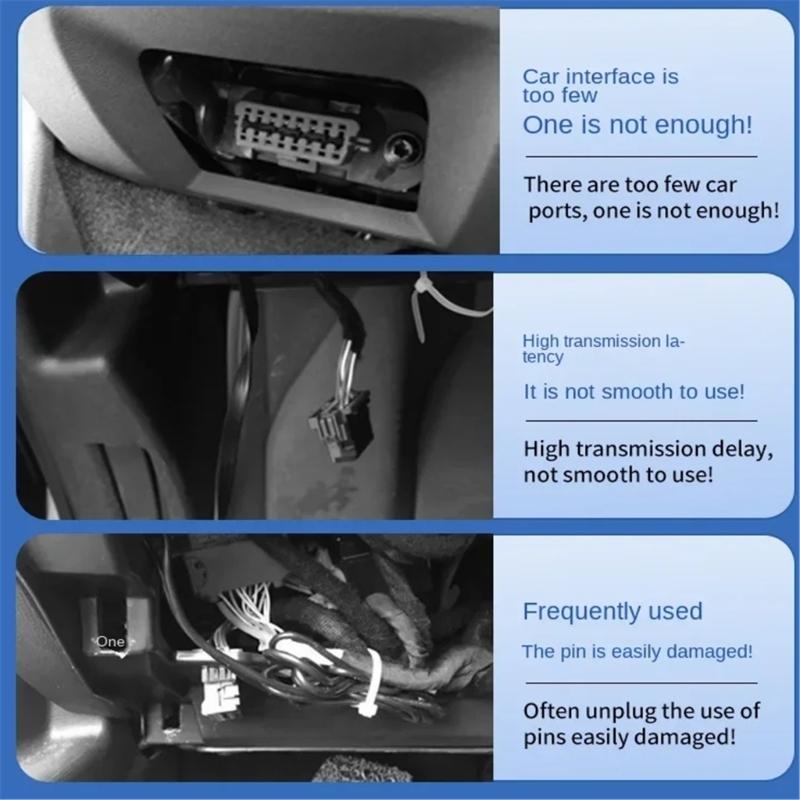 OBD2 One Divided Into Two Adapter Wire Auto Truck OBD Expansion Cable Connector Adapter Cable with DC5521 Interface