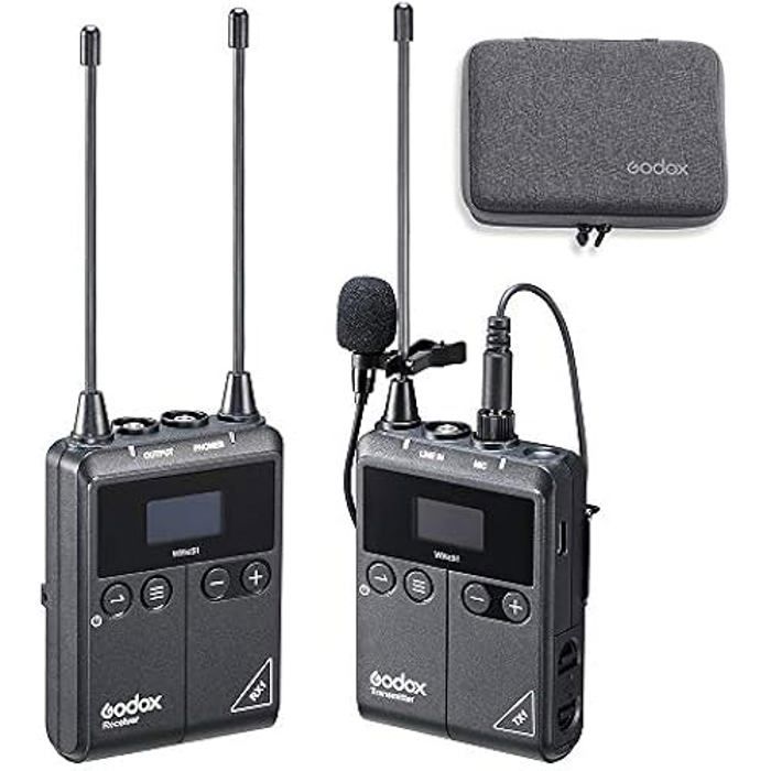 Kit microphone lavalier uhf - godox - wmics1 - système sans fil - couleur noire - câble audio